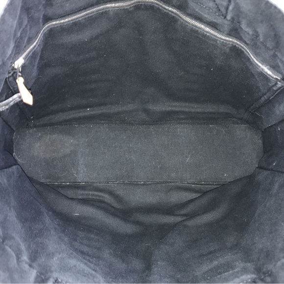 HERMES Bag Handbag Black Canvas Yell line Authentic - Picture 7 of 9